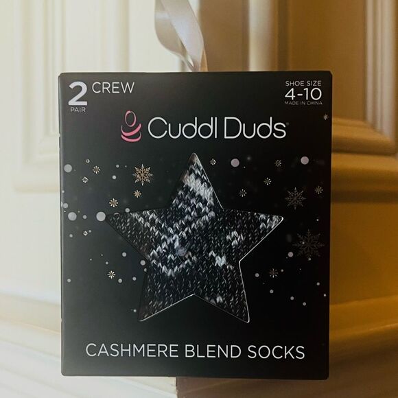 Cuddl Duds Cashmere Blend Crew Socks (Set of 2) - Picture 5 of 16